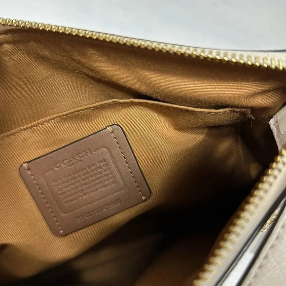 Coach Rowan File Crossbody Bag Purse In Cream Ivory Chalk Canvas Gold Hardware - Picture 9 of 14